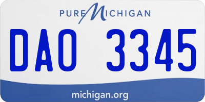 MI license plate DAO3345