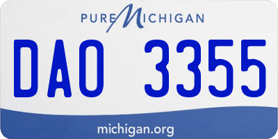 MI license plate DAO3355