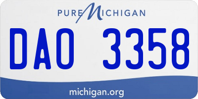 MI license plate DAO3358