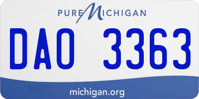 MI license plate DAO3363