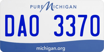 MI license plate DAO3370
