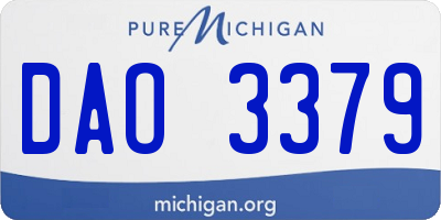 MI license plate DAO3379