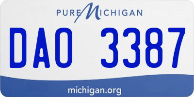 MI license plate DAO3387