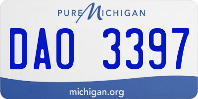 MI license plate DAO3397