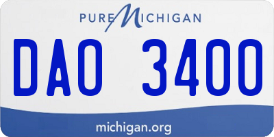 MI license plate DAO3400