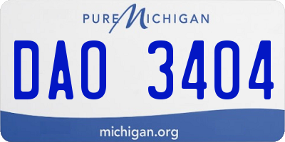MI license plate DAO3404
