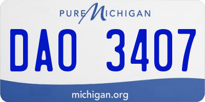 MI license plate DAO3407