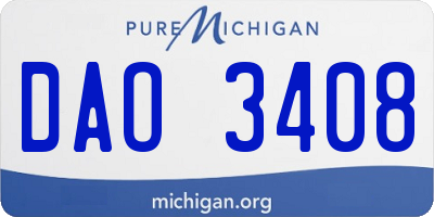 MI license plate DAO3408