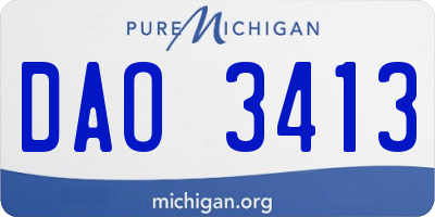 MI license plate DAO3413