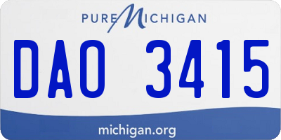 MI license plate DAO3415