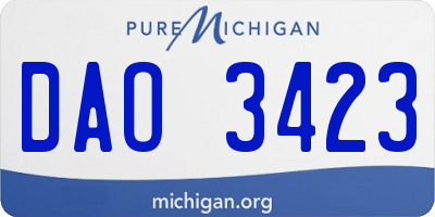 MI license plate DAO3423