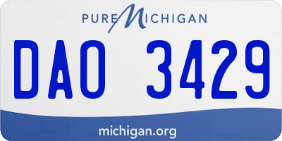 MI license plate DAO3429