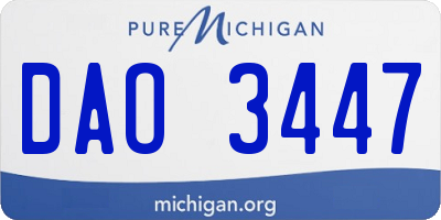 MI license plate DAO3447