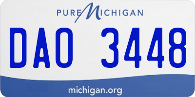 MI license plate DAO3448