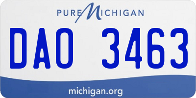 MI license plate DAO3463