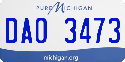 MI license plate DAO3473