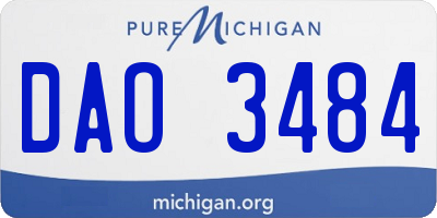 MI license plate DAO3484