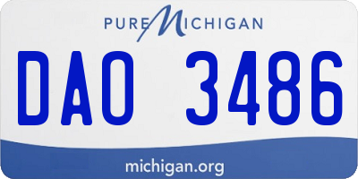 MI license plate DAO3486
