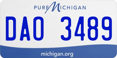 MI license plate DAO3489