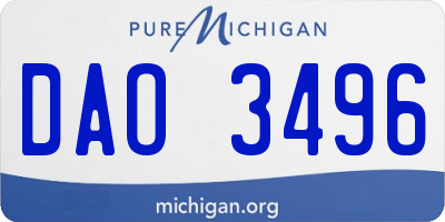 MI license plate DAO3496