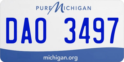 MI license plate DAO3497
