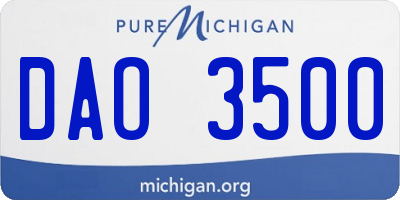 MI license plate DAO3500