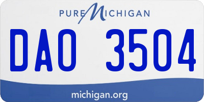 MI license plate DAO3504