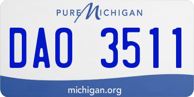 MI license plate DAO3511