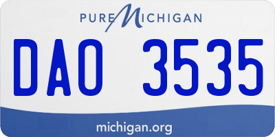 MI license plate DAO3535