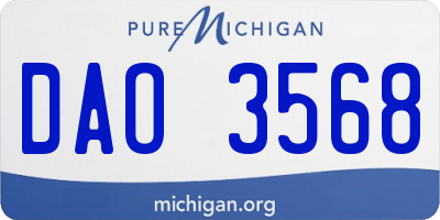 MI license plate DAO3568