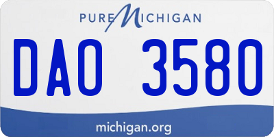 MI license plate DAO3580