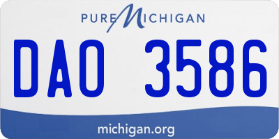 MI license plate DAO3586