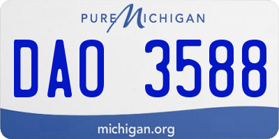MI license plate DAO3588
