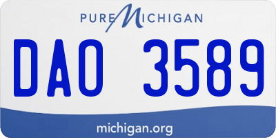 MI license plate DAO3589