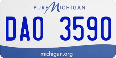 MI license plate DAO3590