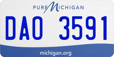 MI license plate DAO3591