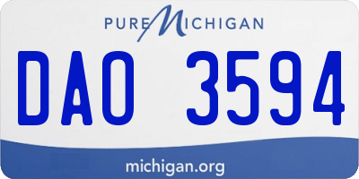 MI license plate DAO3594