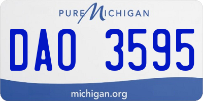 MI license plate DAO3595