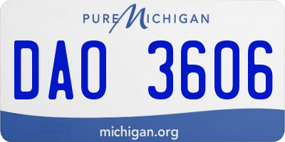 MI license plate DAO3606