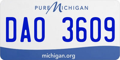 MI license plate DAO3609