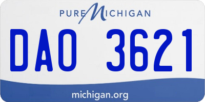 MI license plate DAO3621