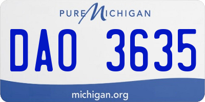 MI license plate DAO3635