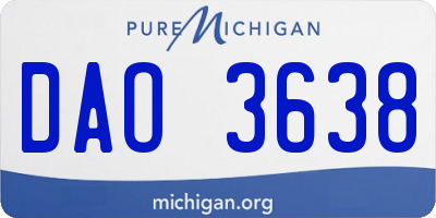 MI license plate DAO3638