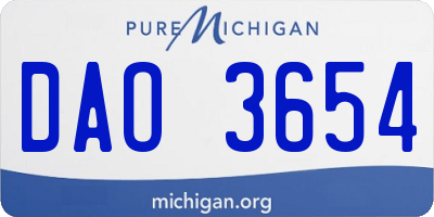 MI license plate DAO3654