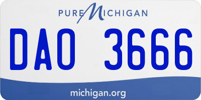 MI license plate DAO3666