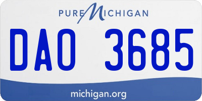 MI license plate DAO3685