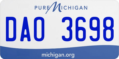 MI license plate DAO3698