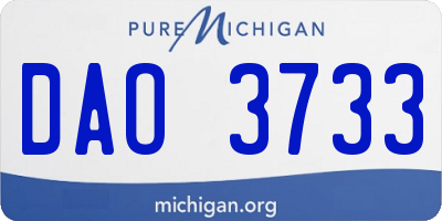 MI license plate DAO3733