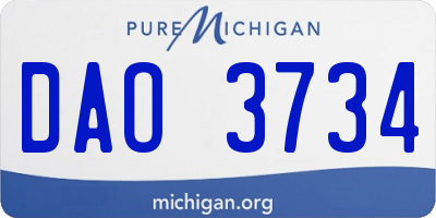 MI license plate DAO3734