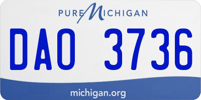 MI license plate DAO3736